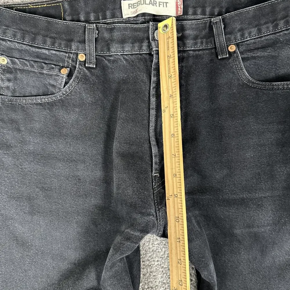 Vtg Levis 505 Jeans Mens 34x30* Dark Black Straight Leg Denim Y2K (Tag 36x32)